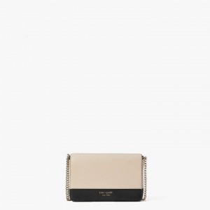 Beige / Black Kate Spade Spencer Chain Wallets | 482-LMOQHB