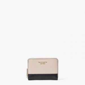 Beige / Black Kate Spade Spencer Zip Cardholder Wallets | 053-RTAKJU