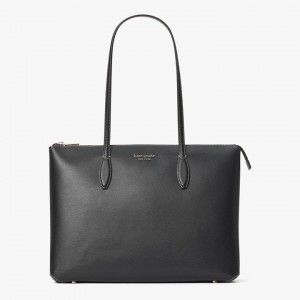 Black Kate Spade All Day Large Zip-Top Tote Bags | 659-XCQPNW