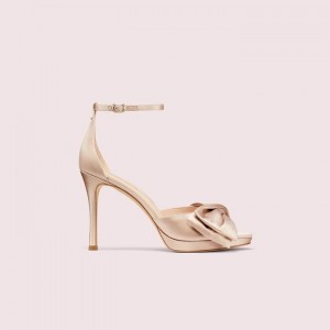 Black Kate Spade Bridal Bow Sandals | 710-CHTEGB