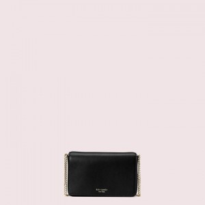 Black Kate Spade Spencer Chain Wallets | 983-HNGXSB