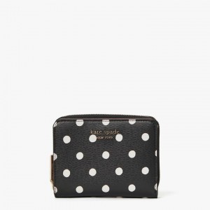 Black Multicolor Kate Spade Spencer Sunshine Dot Small Compact Wallets | 083-SVDQCF