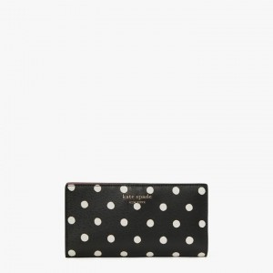 Black Multicolor Kate Spade Spencer Sunshine Dot Slim Bifold Wallets | 962-KJXYFA