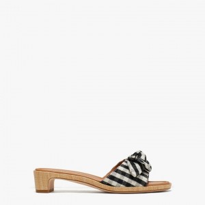 Black / Cream Kate Spade Lilah Slides | 582-PARLSG