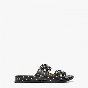 Black / Cream Kate Spade Rhodes Slides | 309-HDLCOR