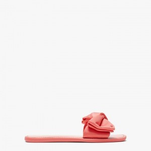 Coral Kate Spade Bikini Bow Slides | 571-VSHLCI