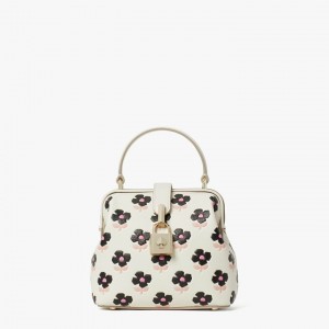 Cream Kate Spade Remedy Block Print Floral Small Crossbody Bags | 657-OHIEFV