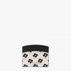 Cream Kate Spade Spencer Block Print Floral Cardholder Wallets | 814-QZRMGB