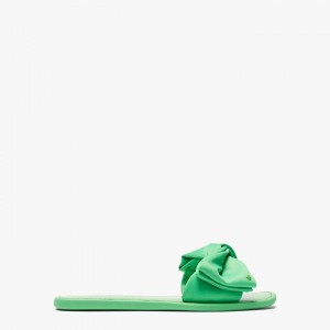 Green Kate Spade Bikini Bow Slides | 815-JZKEXQ