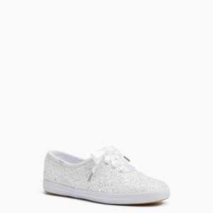 White Kate Spade x Keds Champion Glitter Sneakers | 450-CAWEPZ