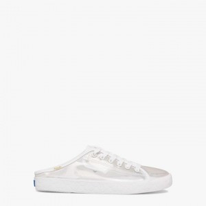 White Kate Spade x Keds Kickstart Mule Transparent Sneakers | 652-VBACFP