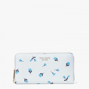 White Multicolor Kate Spade Spencer Dainty Bloom Zip-Around Continental Wallets | 678-KSGEHZ