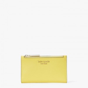 Yellow Kate Spade Spencer Small Slim Bifold Wallets | 031-CFVJIE