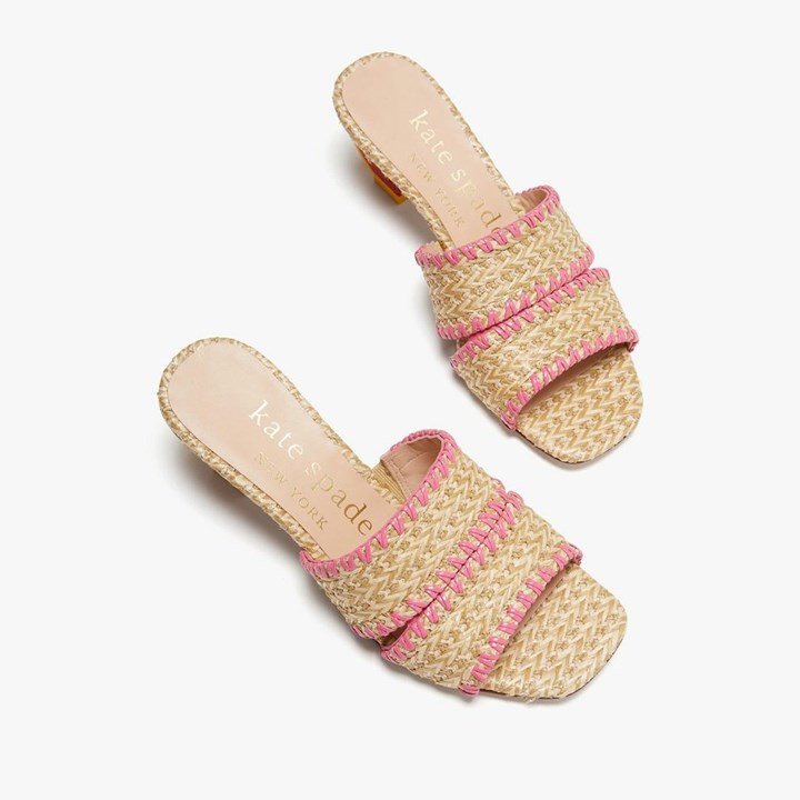 Beige Kate Spade Citrus Slides | 092-FLRKIH