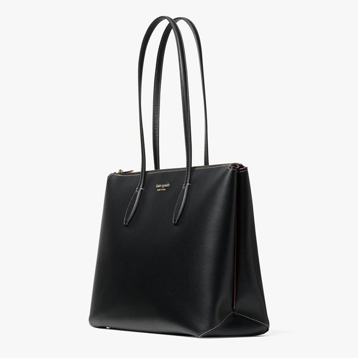 Black Kate Spade All Day Large Zip-Top Tote Bags | 659-XCQPNW