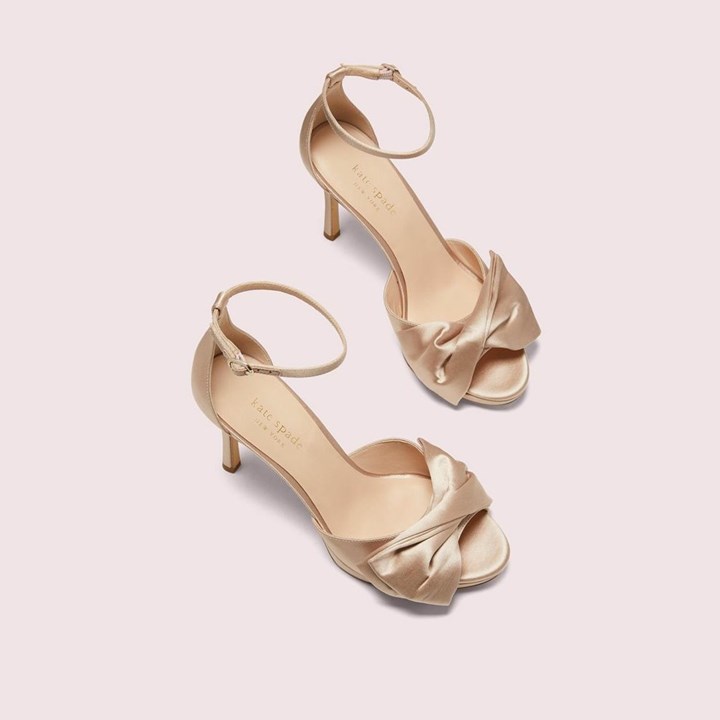 Black Kate Spade Bridal Bow Sandals | 710-CHTEGB