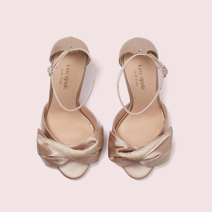 Black Kate Spade Bridal Bow Sandals | 710-CHTEGB