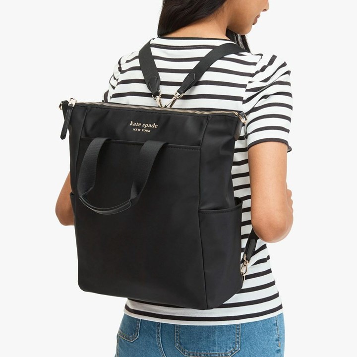 Black Kate Spade Daily Convertible Backpack | 670-UHISDV