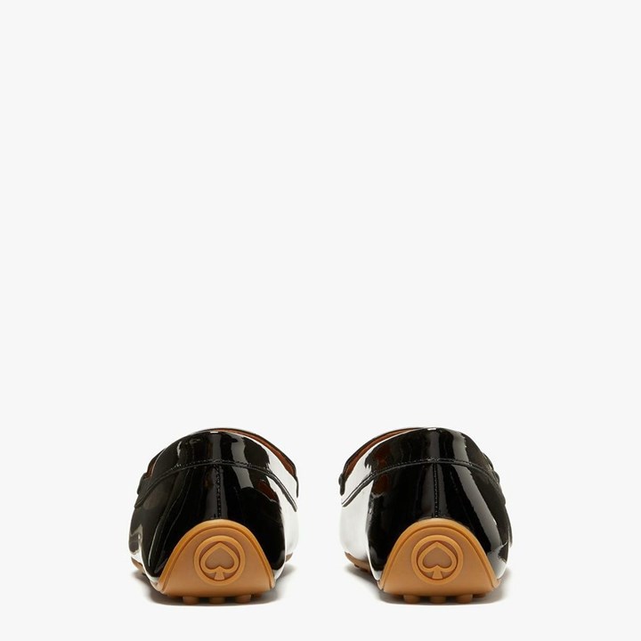 Black Kate Spade Deck Patent Moccasins | 725-GWEJQV