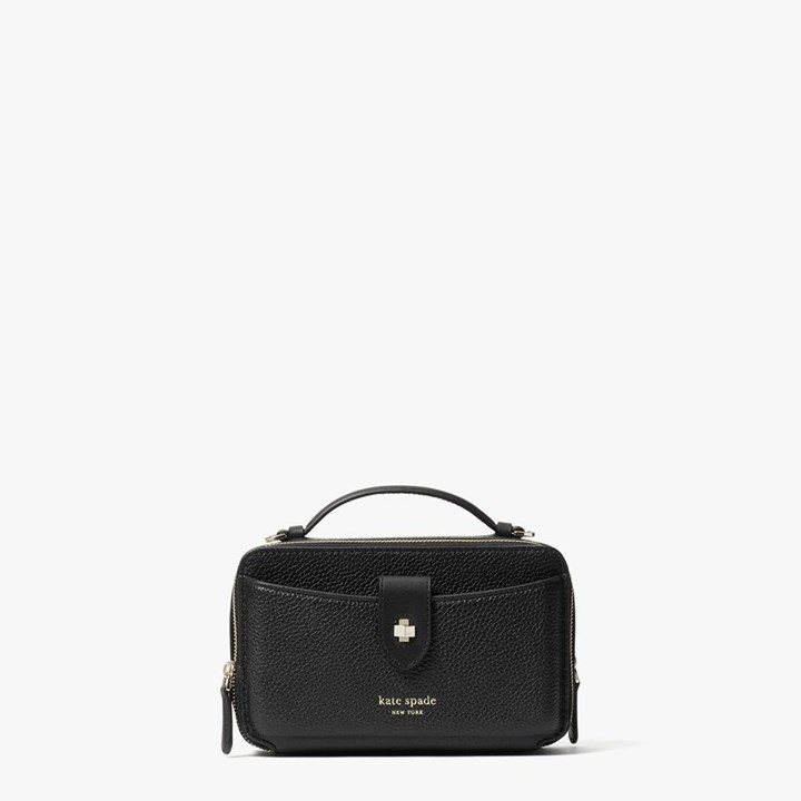 Black Kate Spade Essential Double-Zip Crossbody Bags | 456-ONQRXB