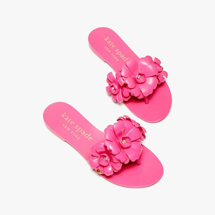 Black Kate Spade Jaylee Slides | 018-OXYRQF