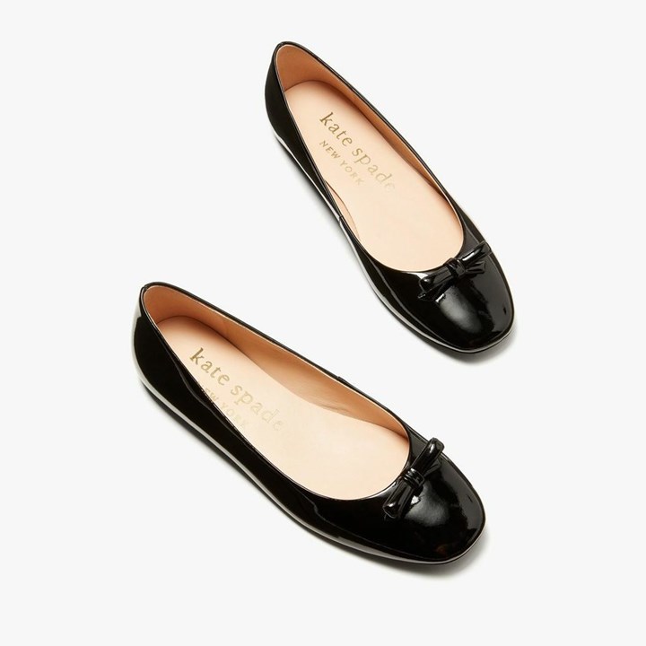 Black Kate Spade Kiersten Bow Ballerina | 167-WDLHPI