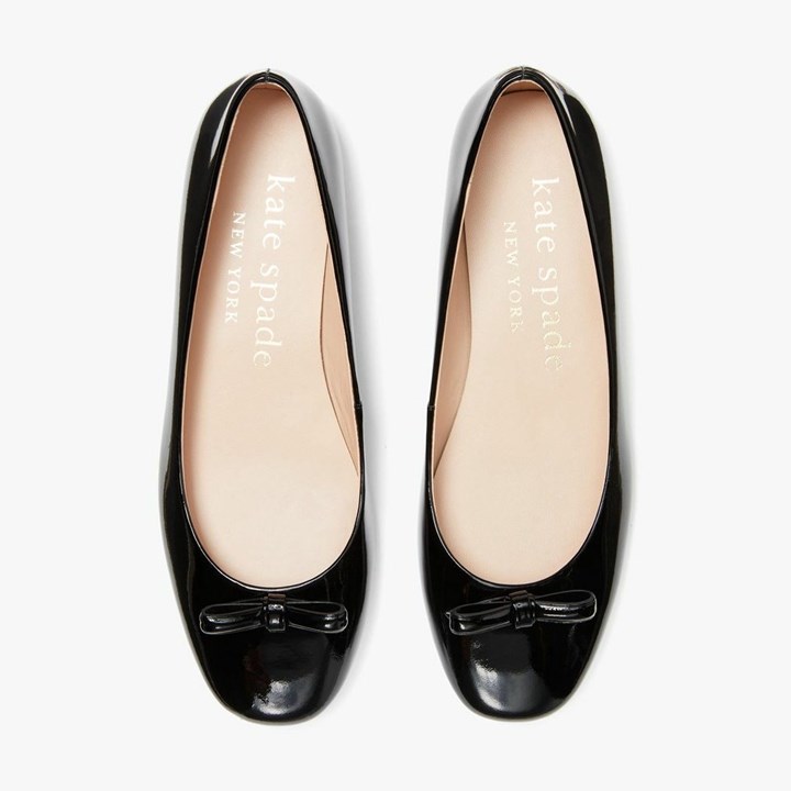 Black Kate Spade Kiersten Bow Ballerina | 167-WDLHPI