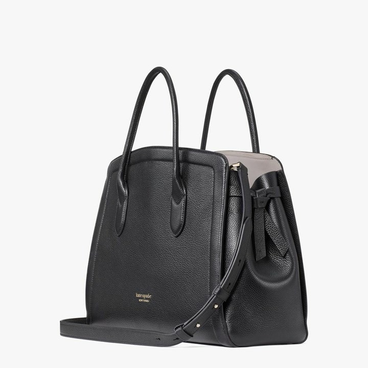 Black Kate Spade Knott Extra-Large Satchel Bags | 651-IJZLUO