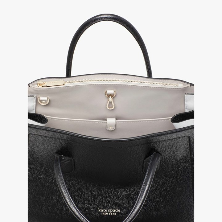 Black Kate Spade Knott Extra-Large Satchel Bags | 651-IJZLUO