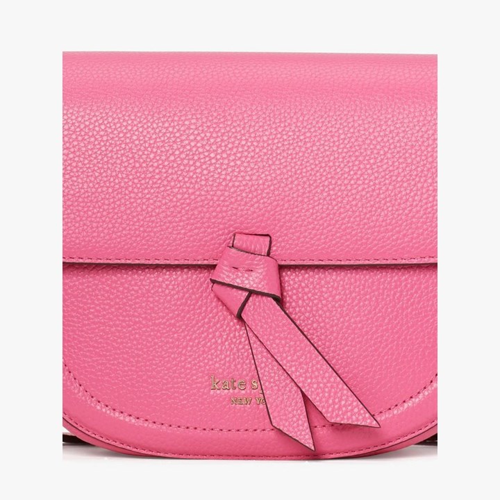 Black Kate Spade Knott Medium Saddle Crossbody Bags | 059-ROAIHD