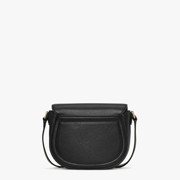 Black Kate Spade Knott Medium Saddle Crossbody Bags | 736-IJTPWQ