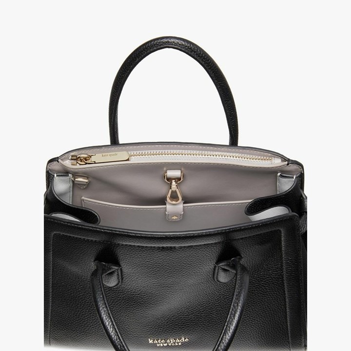 Black Kate Spade Knott Medium Satchel Bags | 617-RAHCYE