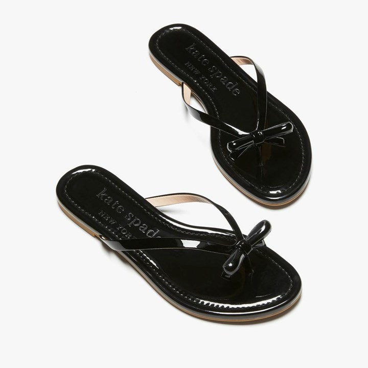 Black Kate Spade Petit Flip Flops | 269-CSXYGP