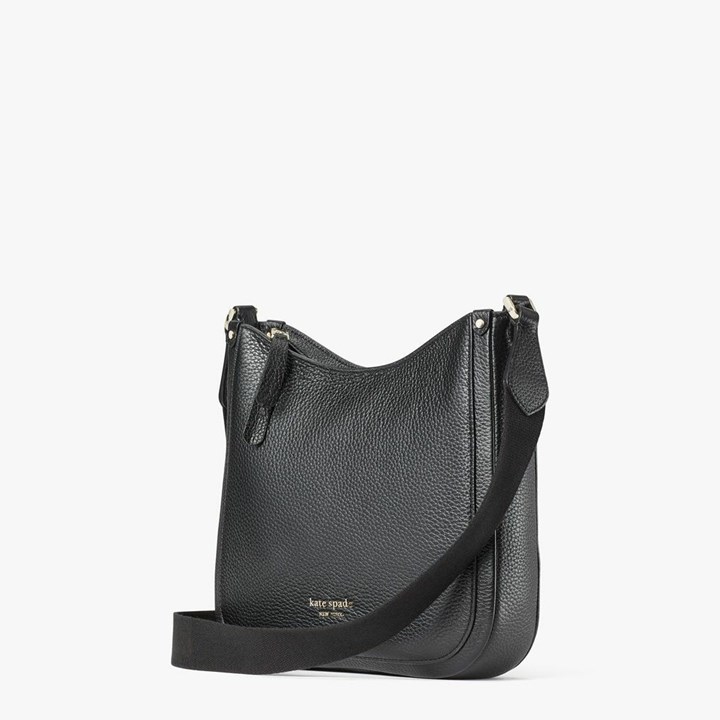 Black Kate Spade Roulette Medium Messenger Bags | 719-DPIUWT