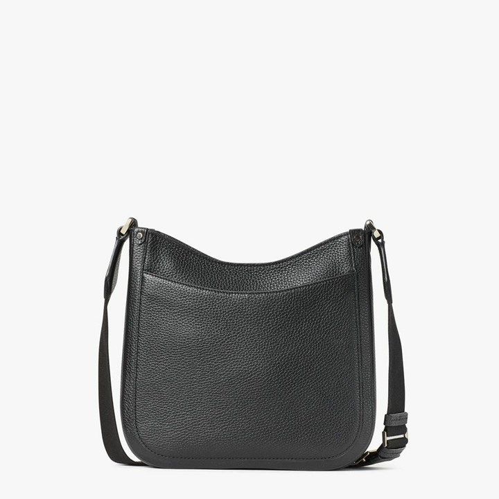 Black Kate Spade Roulette Medium Messenger Bags | 719-DPIUWT