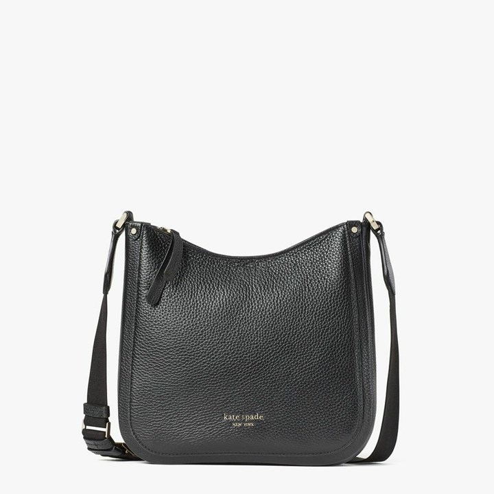 Black Kate Spade Roulette Medium Messenger Bags | 719-DPIUWT