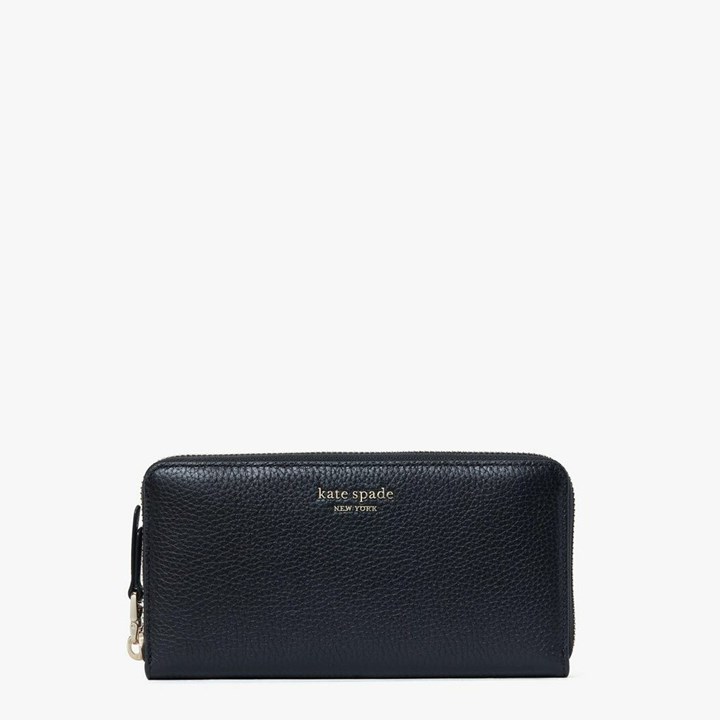 Black Kate Spade Roulette Zip-Around Continental Wallets | 872-BNQKZE