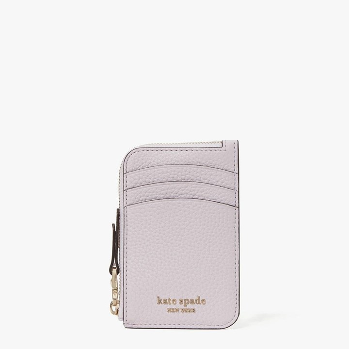 Black Kate Spade Roulette Zip Cardholder Wallets | 526-BANIWR