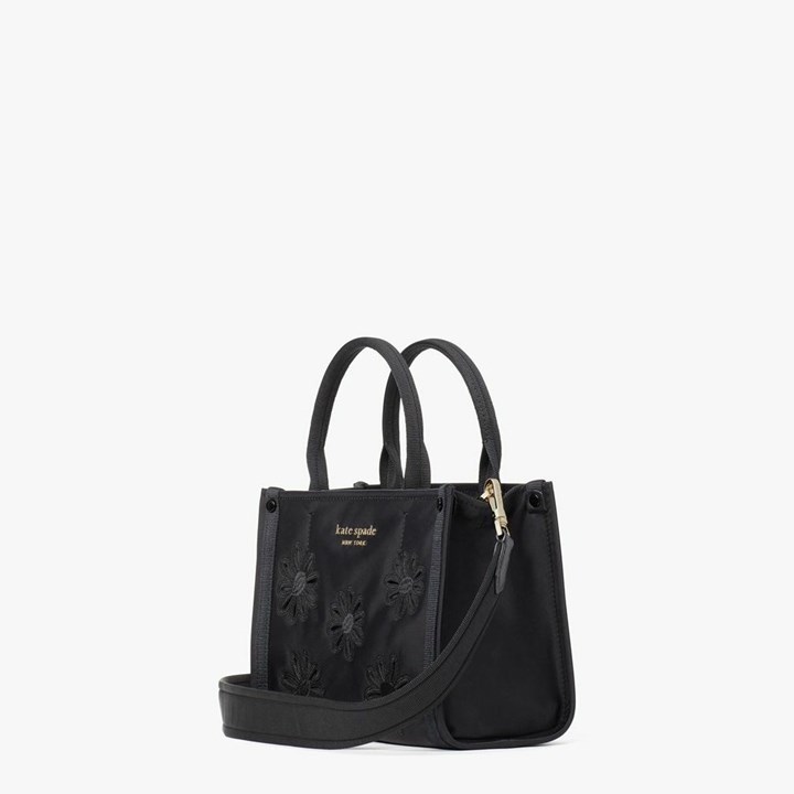 Black Kate Spade The Little Better Sam Embroidered Nylon Mini Tote Bags | 041-YOQHTE