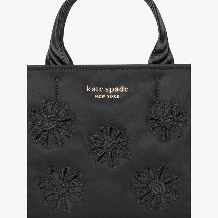 Black Kate Spade The Little Better Sam Embroidered Nylon Mini Tote Bags | 041-YOQHTE