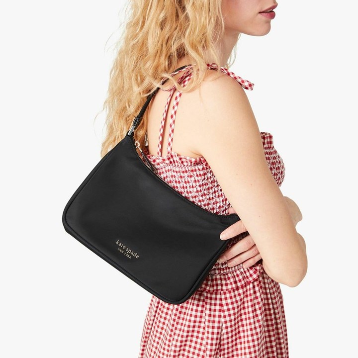 Black Kate Spade The Little Better Sam Nylon Small Shoulder Bags | 742-CGTUVM