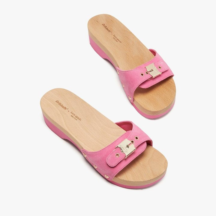 Black Kate Spade x Dr. Scholl's Crushed Watermelon Suede Slides | 734-XQPIVW