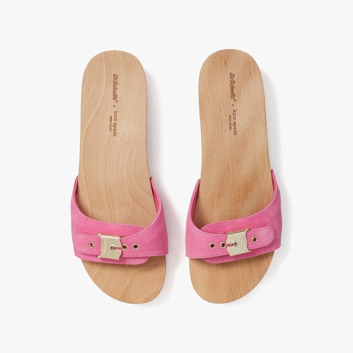 Black Kate Spade x Dr. Scholl's Crushed Watermelon Suede Slides | 734-XQPIVW