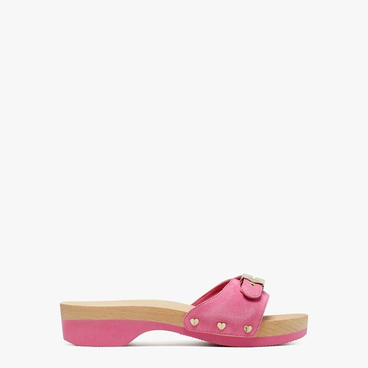 Black Kate Spade x Dr. Scholl\'s Crushed Watermelon Suede Slides | 734-XQPIVW