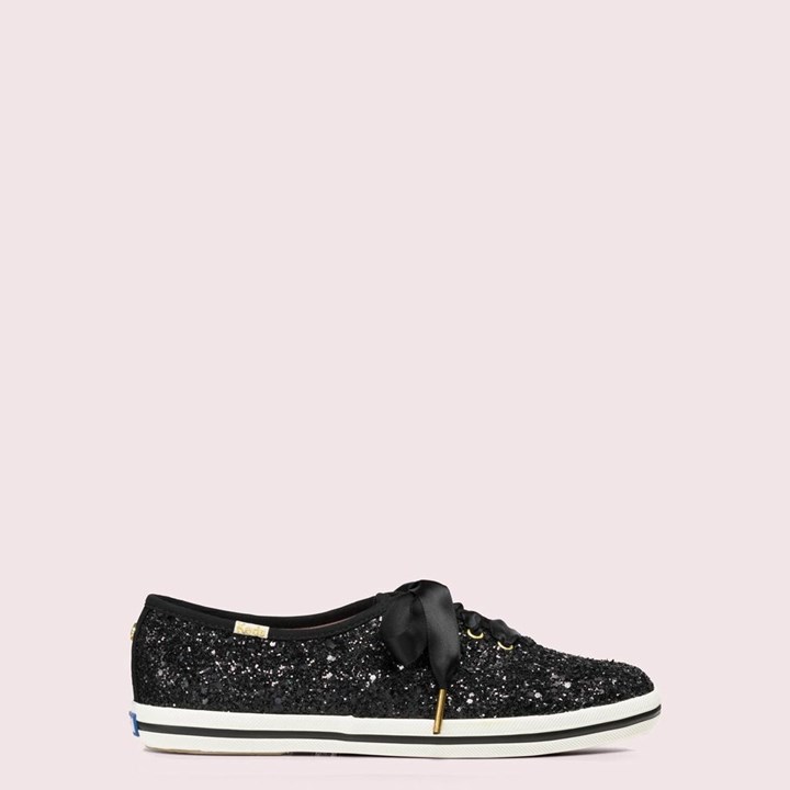 Black Kate Spade x Keds Glitter Sneakers | 453-SVWDAF