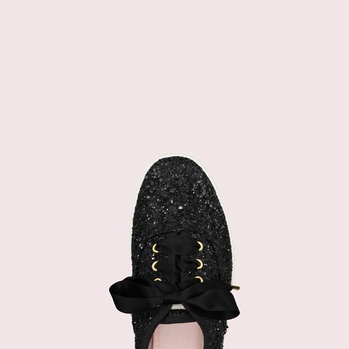 Black Kate Spade x Keds Glitter Sneakers | 453-SVWDAF