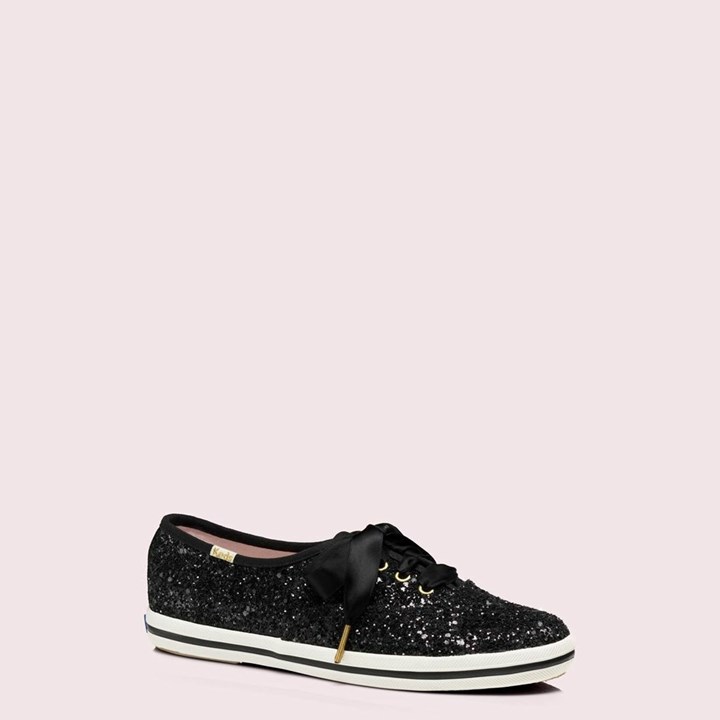 Black Kate Spade x Keds Glitter Sneakers | 453-SVWDAF