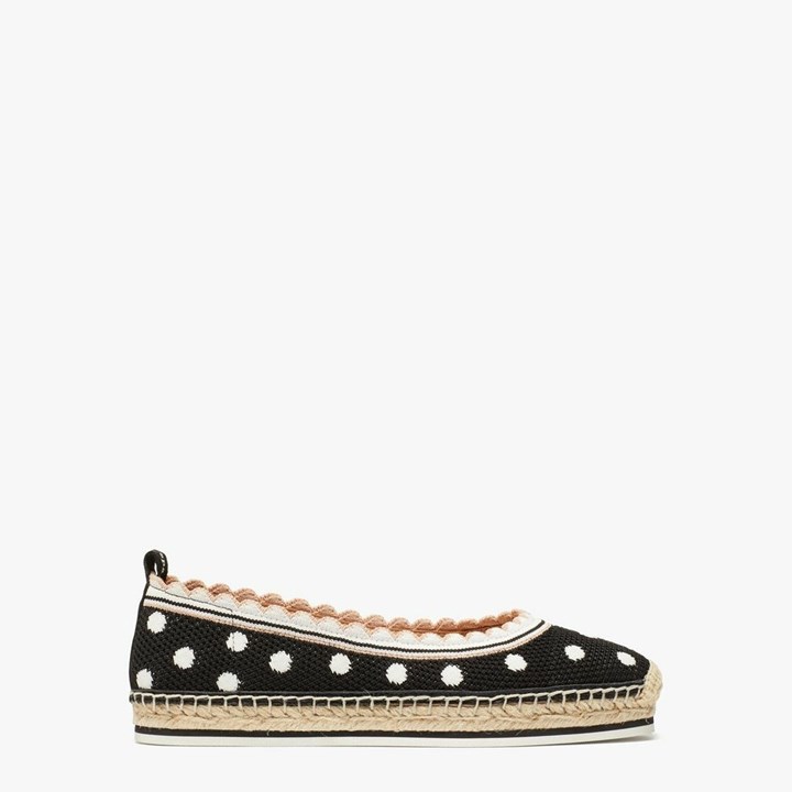 Black White Kate Spade Knottingham Knit Espadrilles | 425-AMUFJI