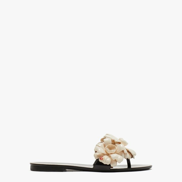 Black / Cream Kate Spade Jaylee Slides | 285-BFRONL