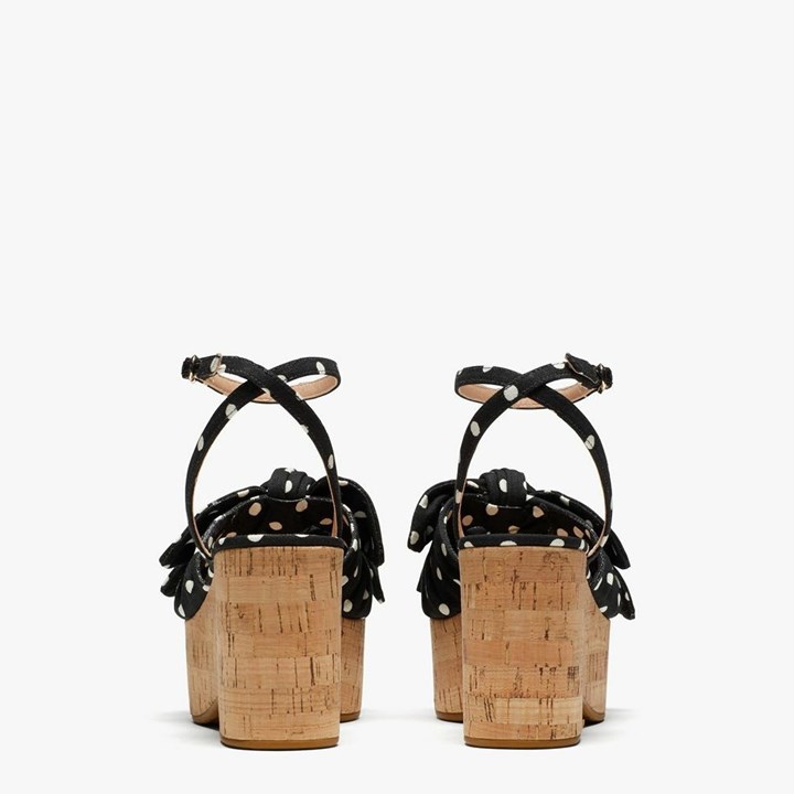 Black / Cream Kate Spade Julep Platform Wedge Sandals | 534-WPENTY